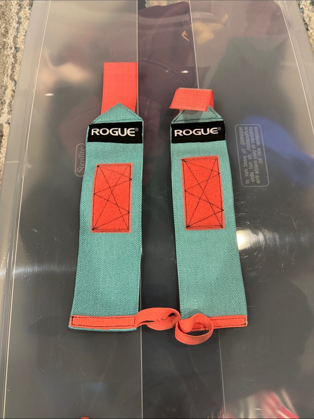 Rogue teal and coral lifting straps